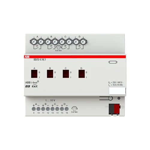 ABB KNX SD/S4.16.1 Switch-/Dim Actuator, 4-fold, 16 A, MDRC 3