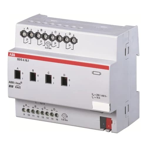 ABB KNX SD/S4.16.1 Switch-/Dim Actuator, 4-fold, 16 A, MDRC