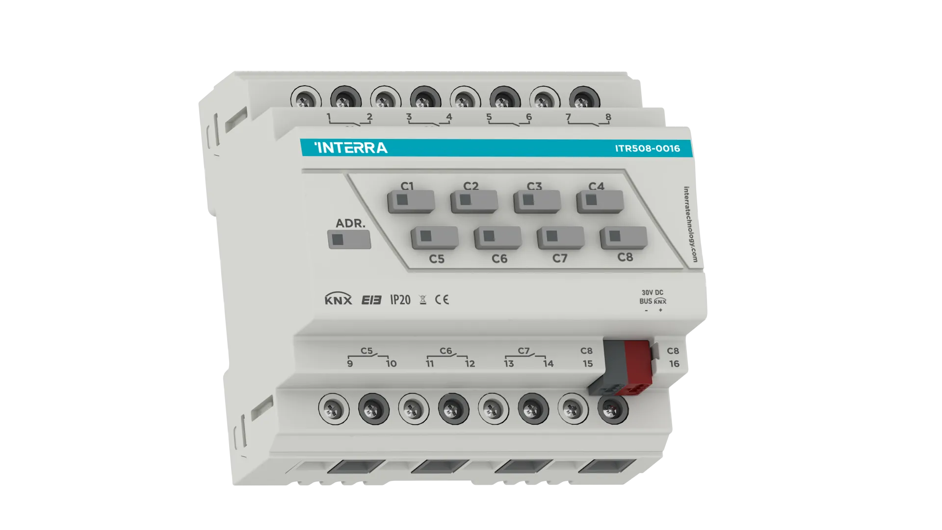 ITR508-0008 Interra KNX 8-Channel Combo Actuator 16A 2